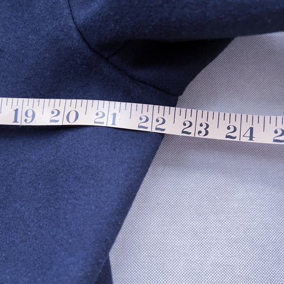 Cole Haan Navy Blue Wool Button Up Car Coat Size Small Classic Winter - Picture 9 of 12
